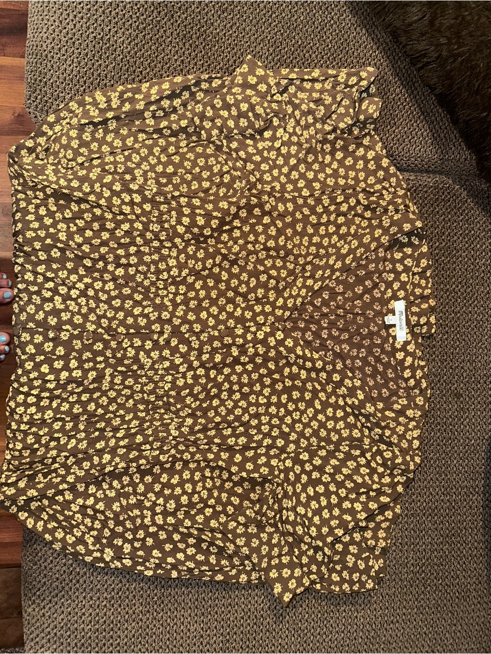 Madewell Brown Floral Maxi Dress with V-Neck - Picture 2 of 3